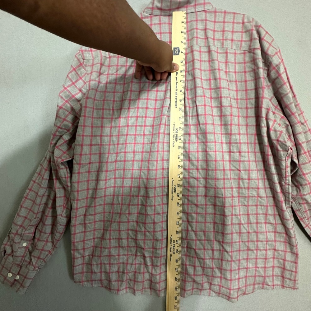 Johnnie-O Hangin Out Mens XL Grey Pink Plaid Button Down Shirt Long Sleeve LS - Picture 6 of 6